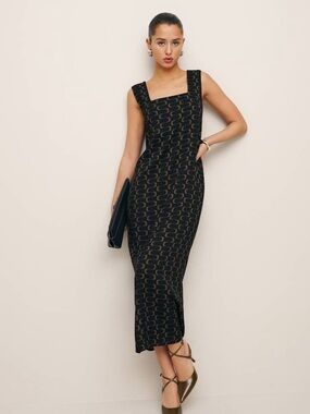 Aritzia Reformation Vea Maxi Dress in Linguini Sz 4